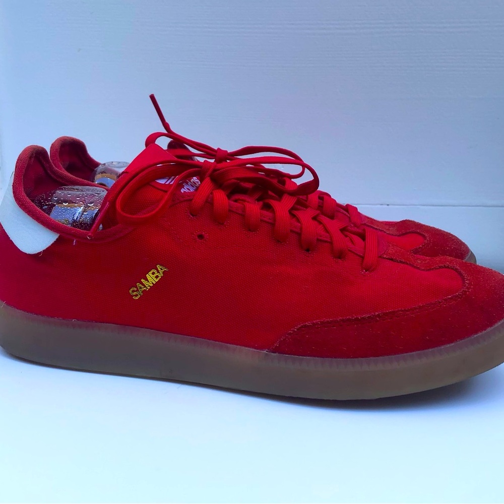 Pre-owned Adidas Samba MC - Solid Red No Stripes Gum Sole-size 11
